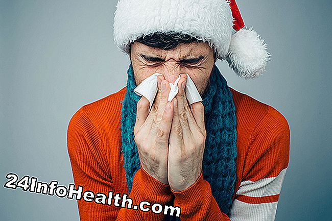 Det visar en person med förkylning, som upplever hosta med kinkande ljud.