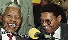 Nelson Mandela chia sẻ một nụ cười với đồng đội chiến đấu tự do Allan Boesak vào năm 1993.